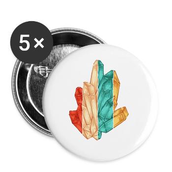 Retro Geologe Stein Sammler Mineral Sammler - Buttons groß 56 mm (5er Pack) - Weiß - Vorne