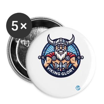 Viking Glory - Buttons large 2.2''/56 mm (5-pack) - white - Front