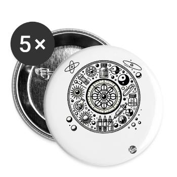 Nerds pour la science - Lot de 5 grands badges (56 mm) - blanc - Devant