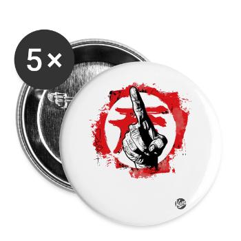 pointer avec l’index - Lot de 5 grands badges (56 mm) - blanc - Devant
