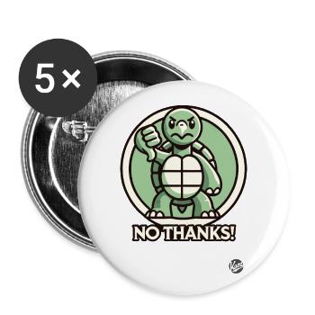 Angry turtle - thumbs down, no thanks! - Buttons large 2.2''/56 mm (5-pack) - white - Front