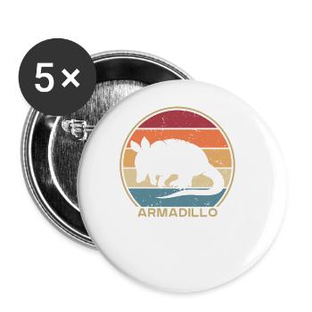 Fée rose rétro Cingulata Chlamyphoridae amant - Lot de 5 grands badges (56 mm) - blanc - Devant