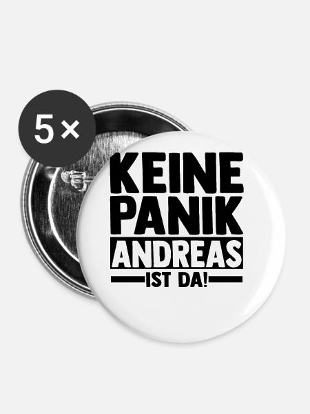 Vorname Andreas - Buttons groß 56 mm (5er Pack) - Weiß