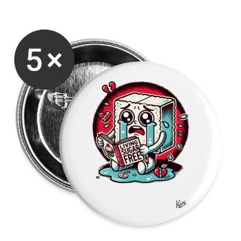 Weeping Sugar Cube: Life Without Sugar - Buttons large 2.2''/56 mm (5-pack) - white - Front