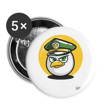 Policier Capitaine Vogel - Lot de 5 grands badges (56 mm) - blanc - Devant