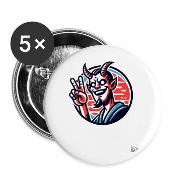 Peace-Zeichen vom Swag-Teufel - Buttons groß 56 mm (5er Pack) - Weiß - Vorne