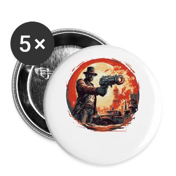 Sci-Fi Beam Cannon Showdown - Buttons large 2.2''/56 mm (5-pack) - white - Front