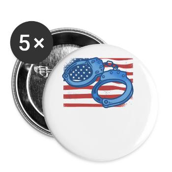 Correctional Officer American Flag Corrections - Buttons large 2.2''/56 mm (5-pack) - white - Front