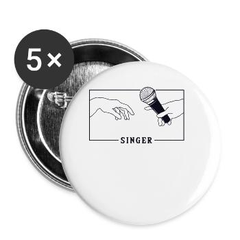 Michelangelo Création d’Adam Singer Chanteur - Lot de 5 grands badges (56 mm) - blanc - Devant