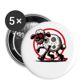 Schere das Zombie-Schaf! - Buttons groß 56 mm (5er Pack) - Weiß - Vorne