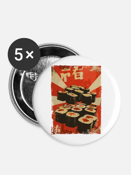Propaganda Sushi - Buttons groß 56 mm (5er Pack) - Weiß