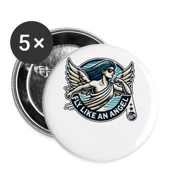 Fly like an angel - Buttons large 2.2''/56 mm (5-pack) - white - Front