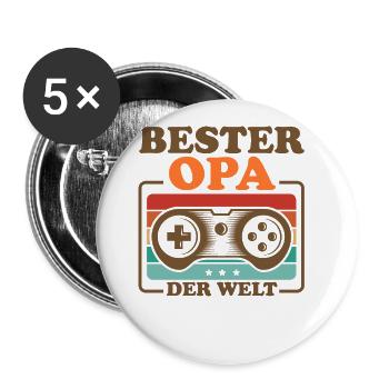 Meilleur grand-père du monde - Lot de 5 grands badges (56 mm) - blanc - Devant