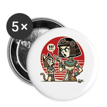 Egyptian queen reprimands the cat - Buttons large 2.2''/56 mm (5-pack) - white - Front