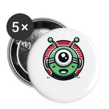 Friendly Alien Cyclops - Buttons large 2.2''/56 mm (5-pack) - white - Front