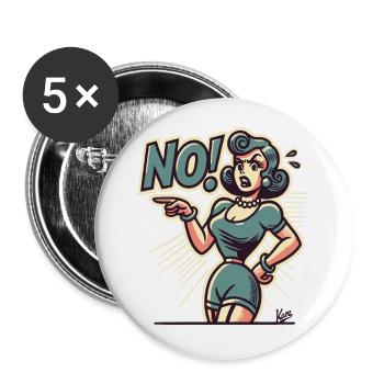 Votre femme ou votre mère dit non - Lot de 5 grands badges (56 mm) - blanc - Devant