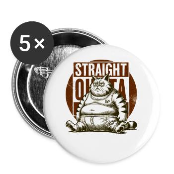Big Cat, Out of Breath - Buttons large 2.2''/56 mm (5-pack) - white - Front