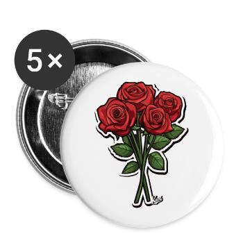 Ein Strauß Rosen - Buttons groß 56 mm (5er Pack) - Weiß - Vorne