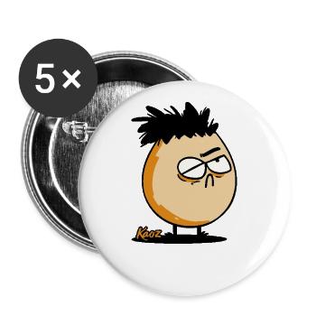 Verdächtiges Punk-Ei - Buttons groß 56 mm (5er Pack) - Weiß - Vorne