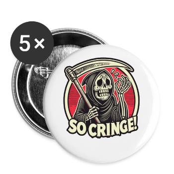 Faucheuse honteuse étrangère embarrassante - Lot de 5 grands badges (56 mm) - blanc - Devant