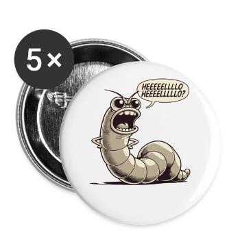 Demanding worm complains - Buttons large 2.2''/56 mm (5-pack) - white - Front