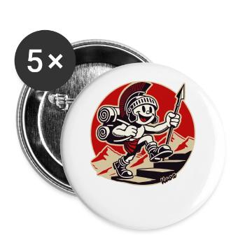 Randonnée de soldat romain joyeux - Lot de 5 grands badges (56 mm) - blanc - Devant