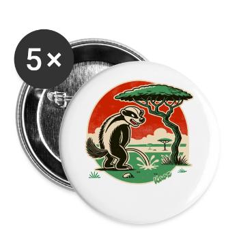 Honey badger takes a break in the desert - Buttons large 2.2''/56 mm (5-pack) - white - Front