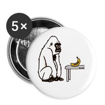 Bananas or not? Gorilla with banana - Buttons large 2.2''/56 mm (5-pack) - white - Front