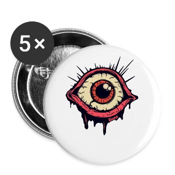 Unheimlich, hypnotisch und wach, das Auge - Buttons groß 56 mm (5er Pack) - Weiß - Vorne