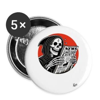 La Faucheuse et le changement climatique titre - Lot de 5 grands badges (56 mm) - blanc - Devant