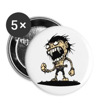 Hungry angry caveman - Buttons large 2.2''/56 mm (5-pack) - white - Front