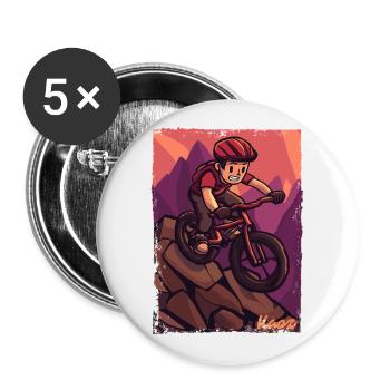 Vélo de montagne d’aventure Conception de vélo de montagne - Lot de 5 grands badges (56 mm) - blanc - Devant