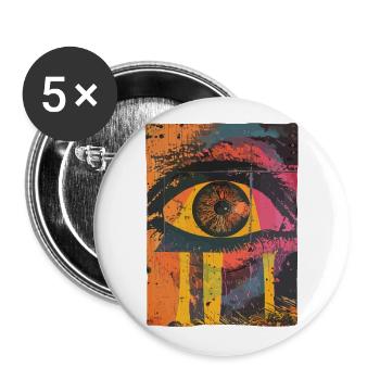 Pop Art Eye Graffiti - Buttons large 2.2''/56 mm (5-pack) - white - Front