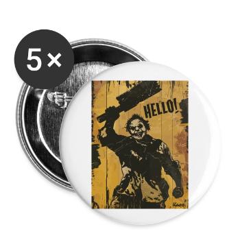 Horror Slasher Says Hello - Buttons large 2.2''/56 mm (5-pack) - white - Front
