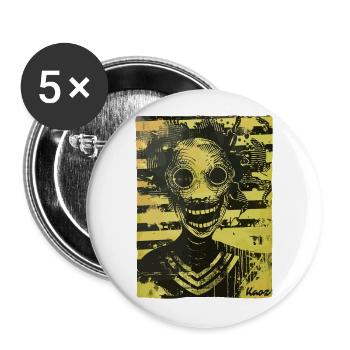Albtraumhaftes Horror-Motiv - Buttons groß 56 mm (5er Pack) - Weiß - Vorne