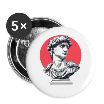 David of Florence – Classical Bust - Buttons large 2.2''/56 mm (5-pack) - white - Front