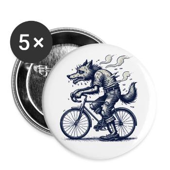 Vélo Wolf Cycling VTT Vélo de route - Lot de 5 grands badges (56 mm) - blanc - Devant