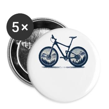Cycling Adventure Mountains Nature Cycling - Buttons large 2.2''/56 mm (5-pack) - white - Front