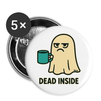 Ghost with coffee and a dead look inside - Buttons large 2.2''/56 mm (5-pack) - white - Front