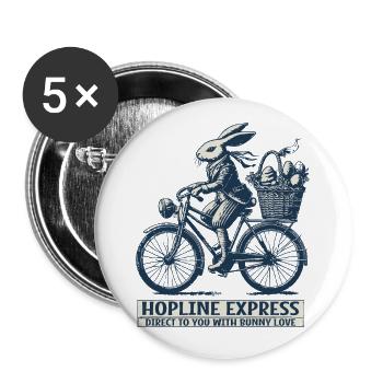 Easter Hopline Express Retro Aesthetic - Buttons large 2.2''/56 mm (5-pack) - white - Front