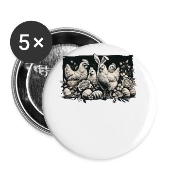 Easter Chickens Chicks Retro Aesthetic - Buttons large 2.2''/56 mm (5-pack) - white - Front