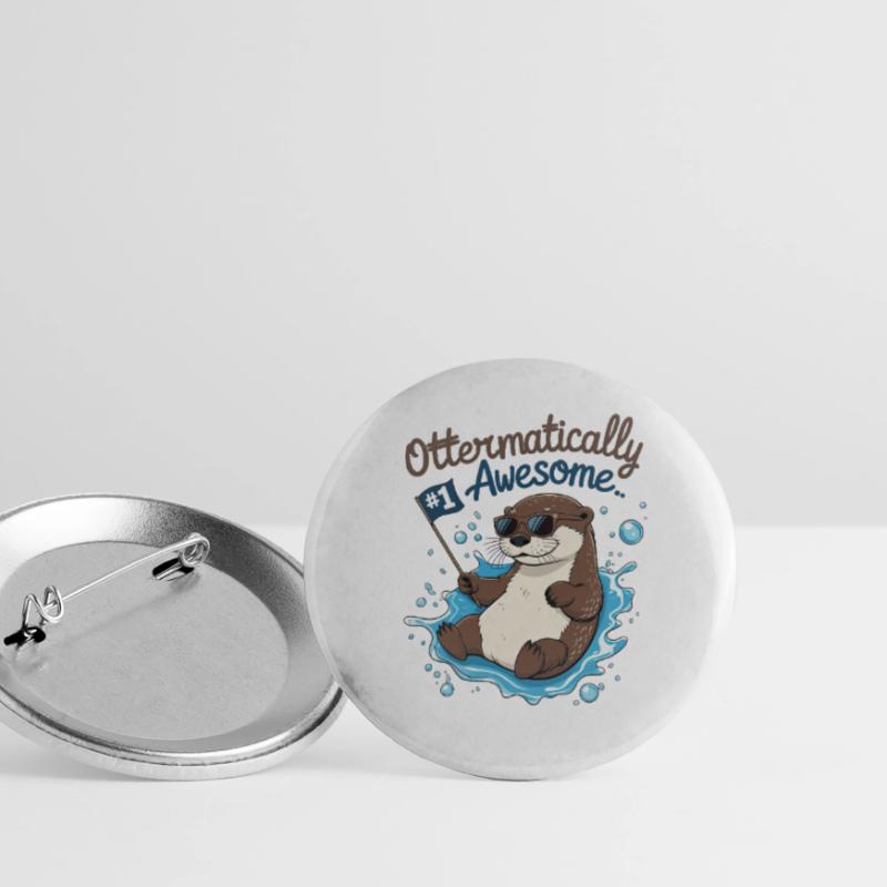 Otter-like cool – Funny Otter Buttons large 2.2''/56 mm (5-pack)