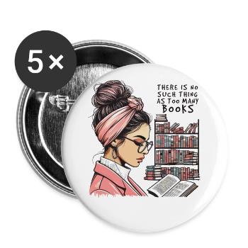 L’amateur de livres rencontre le look rétro d’une fille de livre - Lot de 5 grands badges (56 mm) - blanc - Devant