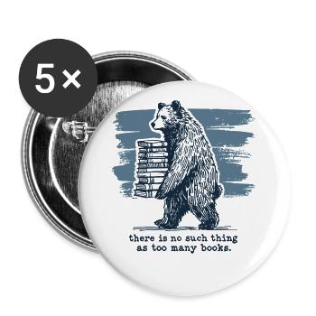 Retro Book Design Funny Book Lover Saying - Buttons large 2.2''/56 mm (5-pack) - white - Front