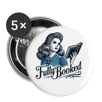 Rétro Bookish Fille Amateur de Livres Dire - Lot de 5 grands badges (56 mm) - blanc - Devant