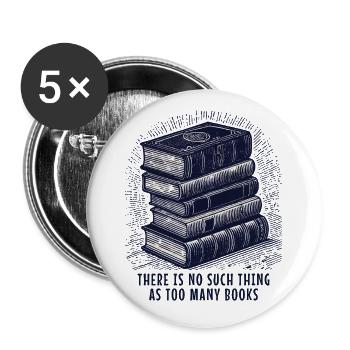 Buchclub motiv im retro buch - Buttons groß 56 mm (5er Pack) - Weiß - Vorne