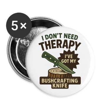Prepper Survival Bushcrafting Messer Therapie - Buttons groß 56 mm (5er Pack) - Weiß - Vorne