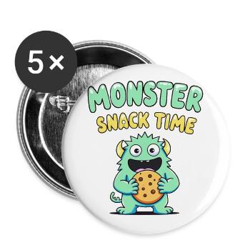 Monster Fun - Buttons large 2.2''/56 mm (5-pack) - white - Front