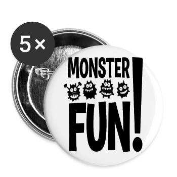 Monster Fun - Buttons large 2.2''/56 mm (5-pack) - white - Front