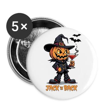 Jack is Back - Citrouille d’Halloween - Lot de 5 grands badges (56 mm) - blanc - Devant